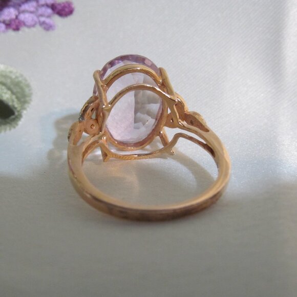 QJ India Quintessence Jewelry Gold Plated 925 Silver Light Amethyst Ring Size 10 - Picture 8 of 16